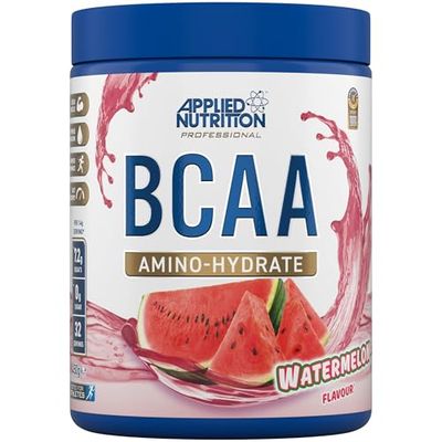 Applied Nutrition BCAA Branched Chain Amino Acids Supplement with Vitamin B6, Replenish Electrolytes, Workout and Recovery Powdered Energy Drink, Watermelon, 450 g