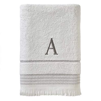 SKL Home Serviette de Bain, A, Coton, Blanc, 28 x 54 cm