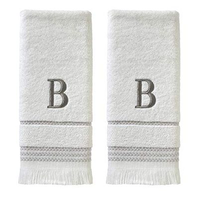 SKL Home Ensemble de Serviettes de Toilette, B, Coton, Blanc, 40,6 x 66 cm