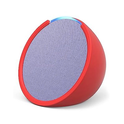 Echo Pop | Altoparlante Bluetooth intelligente con Alexa, compatto e dal suono potente | Lavanda + custodia per Echo Pop Made For Amazon (modello 2023), Rossa