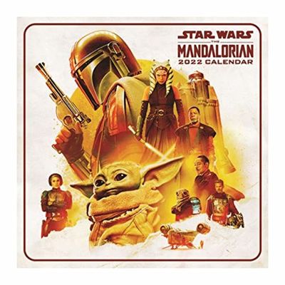 Disney Star Wars The Mandalorian Calendar 2022 – Planificador de mes a vista, 30 cm x 30 cm – Producto oficial