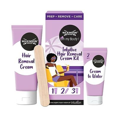 WILKINSON SWORD - Intuition Hair Removal Cream Kit For Women | 3 Step Hair Removal Kit