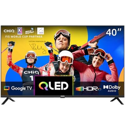 CHiQ L40QG7V TV QLED da 40 pollici, FHD, HDR10, design con cornice ultrasottile in metallo, Google TV, Chromecast integrato, Assistente di Google, CPU quad-core, Wi-Fi a doppia banda da 2,4/5 Ghz