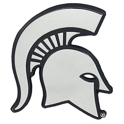 FANMATS - 14866 NCAA Michigan State University Spartans Chrome Team Emblem 2.1"x3.2"