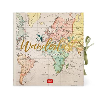 Legami - Album photo, à faire soi-même, avec kit d'éléments décoratifs, 20 pages, idée cadeau, 23x23,5 cm, thème voyage, Travel