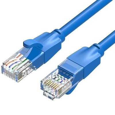 Kabel sieciowy - przewód sieciowy RJ45 UTP Cat6 AWG26 3 m w kolorze niebieskim, idealny do szybkich i bezpiecznych połączeń w sieciach danych*