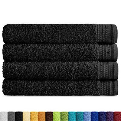 Eiffel Textile Kvalitet Handdukspaket Curl 600 gr, Egyptisk bomull 100%, Svart, Dusch 70x140 cm, 4 enheter
