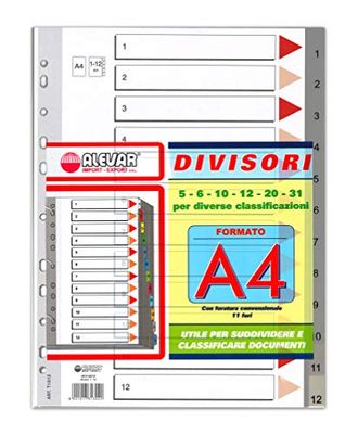 Alevar 3130/12 Dividers for Ring Binders