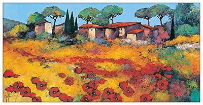 Artopweb TW22059 KEIFLIN Rouge Et Or Decorative Panel, Wood MDF, Multicolour, 100x50 Cm