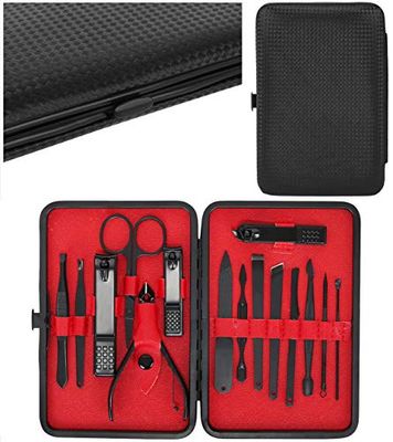 Manicure Pedicure Set Nail Clippers Professional Grooming Kit, Nail Tools with Luxurious Travel Case Pushers and Tidy 8869