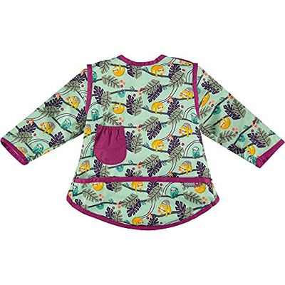 Close Pop-in Waterdichte Baby slabbetjes Lange mouw Bib met Voorvak van 6 tot 18 maanden oud | Machine wasbaar op 40 graden | Sloth Print