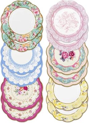 Talking Tables TS6-VINTAGE-PLATE Placa, cartão, multicolor, 12 unidades (embalagem de 1)