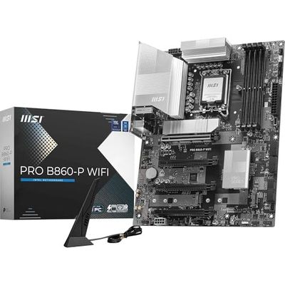 MSI PRO B860-P WiFi Scheda madre ATX, supporta processori Intel Core Ultra (serie 2), LGA 1851-12 DRPS, DDR5 Memory Boost (8600+ MT/s OC), PCIe 5.0 x16 e 4.0 x16, M.2 Gen5, Wi-Fi 7, 5G LAN