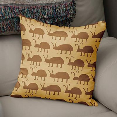 Bonamaison Decorative Cushion Cover, Polycotton, Brown, Standard
