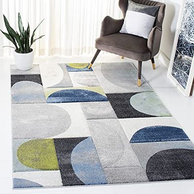 Safavieh Tapis Rectangulaire Moderne Graphique Tressé Collection Hollywood Gris/Bleu 201 x 274 cm