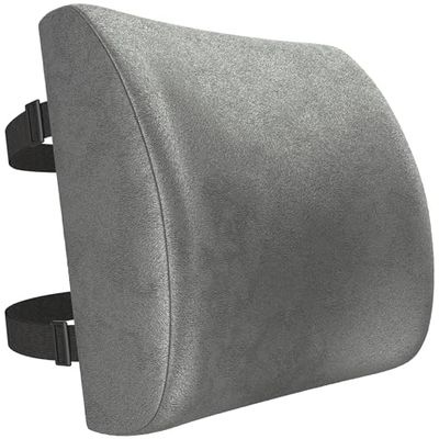 FORTEM lendensteunkussen, rugsteun voor bureaustoel en autostoel, rugleuning voor gamestoel, memory foam kussen, stoelkussen voor bureau, ademende en wasbare hoes, verstelbare bandjes