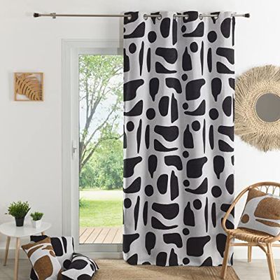HomeMaison.com Rideau Jacquard - Noir - 140 X 260 cm