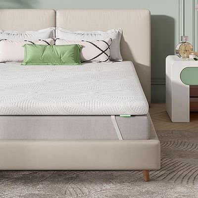 Novilla Topmatras 80 x 190 cm, geltraagschuim matrastopper, dikte 5 cm, met antislip design en veiligheidscertificering, geurloos, wasbare hoes