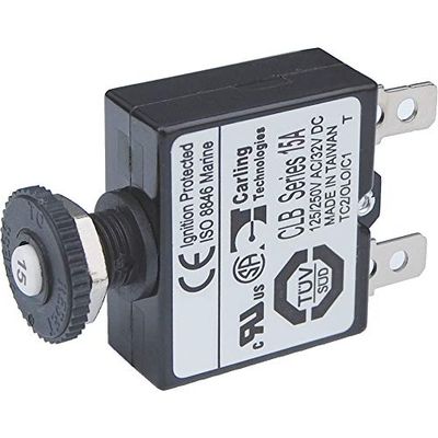 Blue Sea Systems 7056-BSS Drukschakelaar Reset Only Quick Connect Power Schakelaar - 15 A