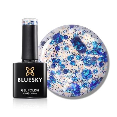 Bluesky Gel Nail Polish 10ml, Celestial Blue - SPZ08, Blue Gel Nail Polish for 21 Day Manicure, Professional, Salon & Home Use, Requires Curing Under LED UV Nail Lamp