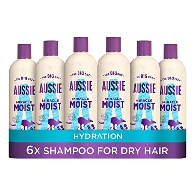 Aussie Miracle Moist - champô de 300 ml, embalagem de 6 peças