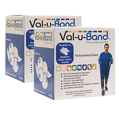 Val-u-Band 2 x träningsband/gymnastikband, längd 45 m, Val-u-Band® – blåbär (medium)