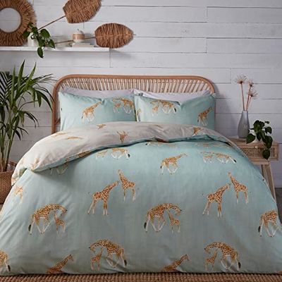 Fusion - Milo Giraffe - Juego de Funda de edredón Reversible - Cama King en Huevo de Pato
