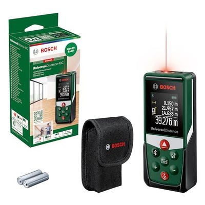Bosch télémètre laser UniversalDistance 40C (mesure précise de distances jusqu’à 40 m, connectivité Bluetooth, fonctions de mesure, dans boîte carton)