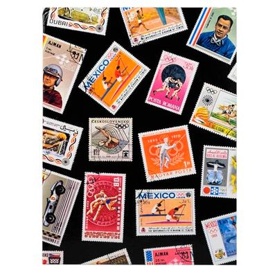 Exacompta - Ref. 25130E - 1 SPORT frimärksalbum - 16 svarta sidor - Yttermått: 22,5 x 30,5 cm - Omslag med svart textilexponering - 9 acetatremsor - Ungdomssport visuellt