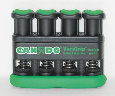 CanDo Hand exerciser - finger grip strengthener VariGrip, green (medium)