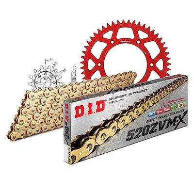 Kettingset DID Alu 520ZVM-X / 120 Eindeloos rood voor Honda CRF X 450 cc Bj. 2005-2015
