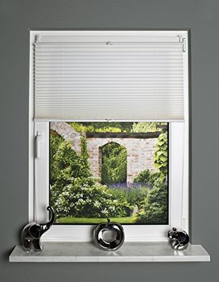 Home Fashion Store plissé Up & Down, Plastique, Tissu, weiß, 130 x 60 cm