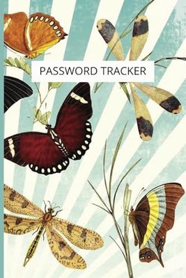 Login and Password Keeper Book | Vintage Butterfly Aesthetic Background Password Notebook | Butterfly Password Organizer and Tracker