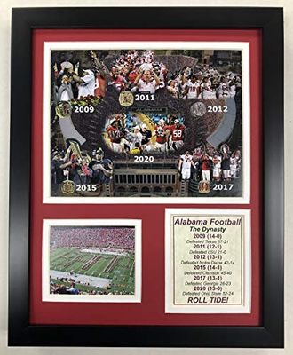 Legends Never Die NCAA Alabama Crimson Tide 2017 Football Dynasty Framed Photo Collage, 12 x 15
