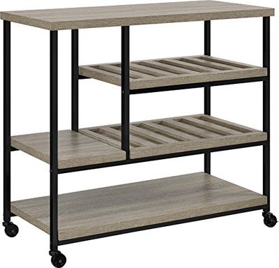 AMERIWOOD 5285096PCOMUK Elmwood Chariot à roulettes Polyvalent, chêne Gris Vieilli, Service, 91,44 x 43,18 x 86,11 cm