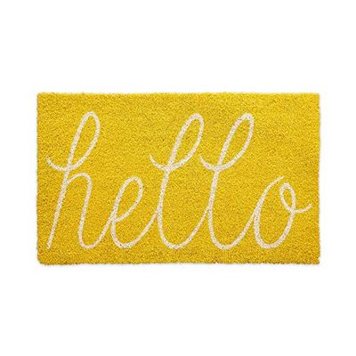 DII Antidérapant et Durable pour extérieur/intérieur – Convient aux Animaux domestiques – Fibre de Coco – Jaune – 0,7 x 0,5 m (rectangulaire)