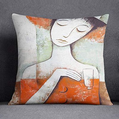 Bonamaison Housses de Coussin, Polyester, Multicolore, 45x45