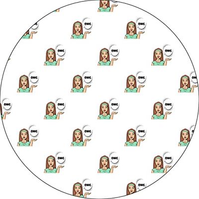 Bonateks, Ronde digitaal bedrukte muismat, antislip onderkant, voor kantoor en thuis, diameter: 22 cm
