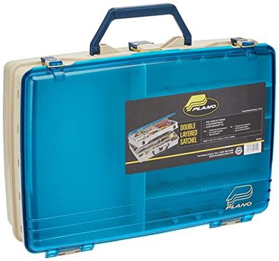 PLANO Two-Tier Satchel, Dubbelzijdige Tackle Box, Visuitrusting Opbergdoos, compacte tackle box, tas, perfect om kunstaas, hardbaits, softbaits andere visgerei op te bergen