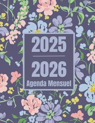 Agenda mensuel 2025-2026: Planificateur organisateur sur 2 ans de janvier 2025 à décembre 2026, Calendrier 24 mois - 1 mois pour 2 pages - Grand Format