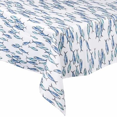 Villa d'Este Home Tivoli 1996 Nappe Anti-Taches 140 x 180 cm, 8 Places de Table, Style Coastal, Paranza