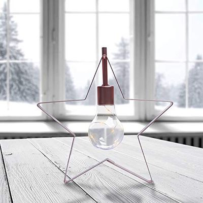 DecoKing Star Prince Lot de 5 lampes LED en forme d'étoile Blanc chaud Fonctionnement à piles Lumière décorative