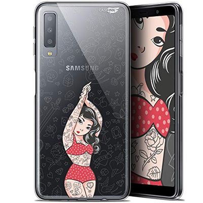 Beschermhoes voor 6 inch Samsung Galaxy A7 2018, ultradun, motief tattoo meisje
