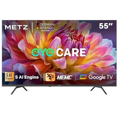 METZ TV 55” 4K UHD 55MUF7000Z Smart Google TV, HDR10, MEMC, Audio Dolby, Telecomando Bluetooth, Riduzione Luce Blu, Sintonizzatore DVB-T2/C/S2