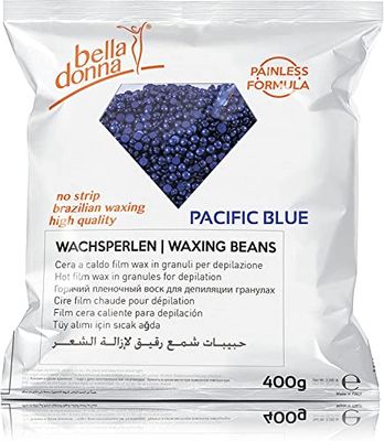 Bella Donna Perle di cera "Pacific Blue" per depilazione senza strisce, zero fastidio, 400 g, formula flessibile e cremosa