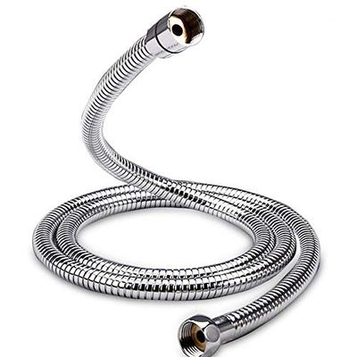 Flexo de ducha universal de acero inoxidable extensible desde 175 a 225 cm. con acabados en cromo brillo. Manguera especialmente reforzada para mayor resistencia. Repuestos originales garantizados