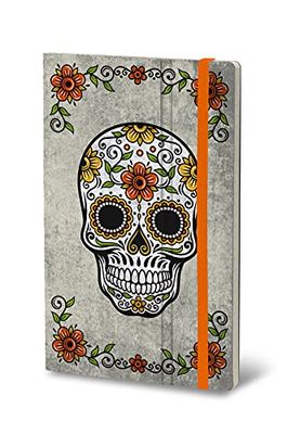Stifflex Premium Calaca Light Grey Notebook / 13 x 21 cm/M A5 / Classic Notebook Journal Diary Daily Notepad/Hard Cover and Elastic/FSC Certified/High Quality