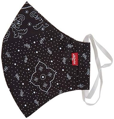 Levi's Unisex 1pk Reusable Face Cover Bandana, Negro L