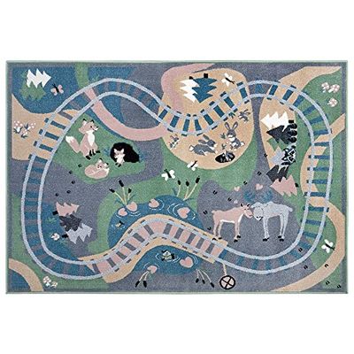 Hanse Home Livone Forest Route - Alfombra Infantil (160 x 230 cm, Pelo Suave, Colores Vivos, Ideal para la habitación de los niños, Alfombra de Juegos, Resistente y fácil de Limpiar), Multicolor