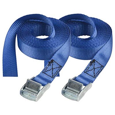 Master Lock 4363EURDAT Cinchas de Amarre con Hebilla de Zamak, Envase de 2, Azul, 2.5 m x 25 mm